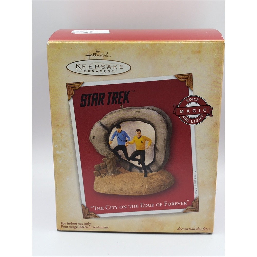 2004 HALLMARK STAR TREK THE CITY ON THE EDGE OF FOREVER ORNAMENT LIGHT SOUND NEW